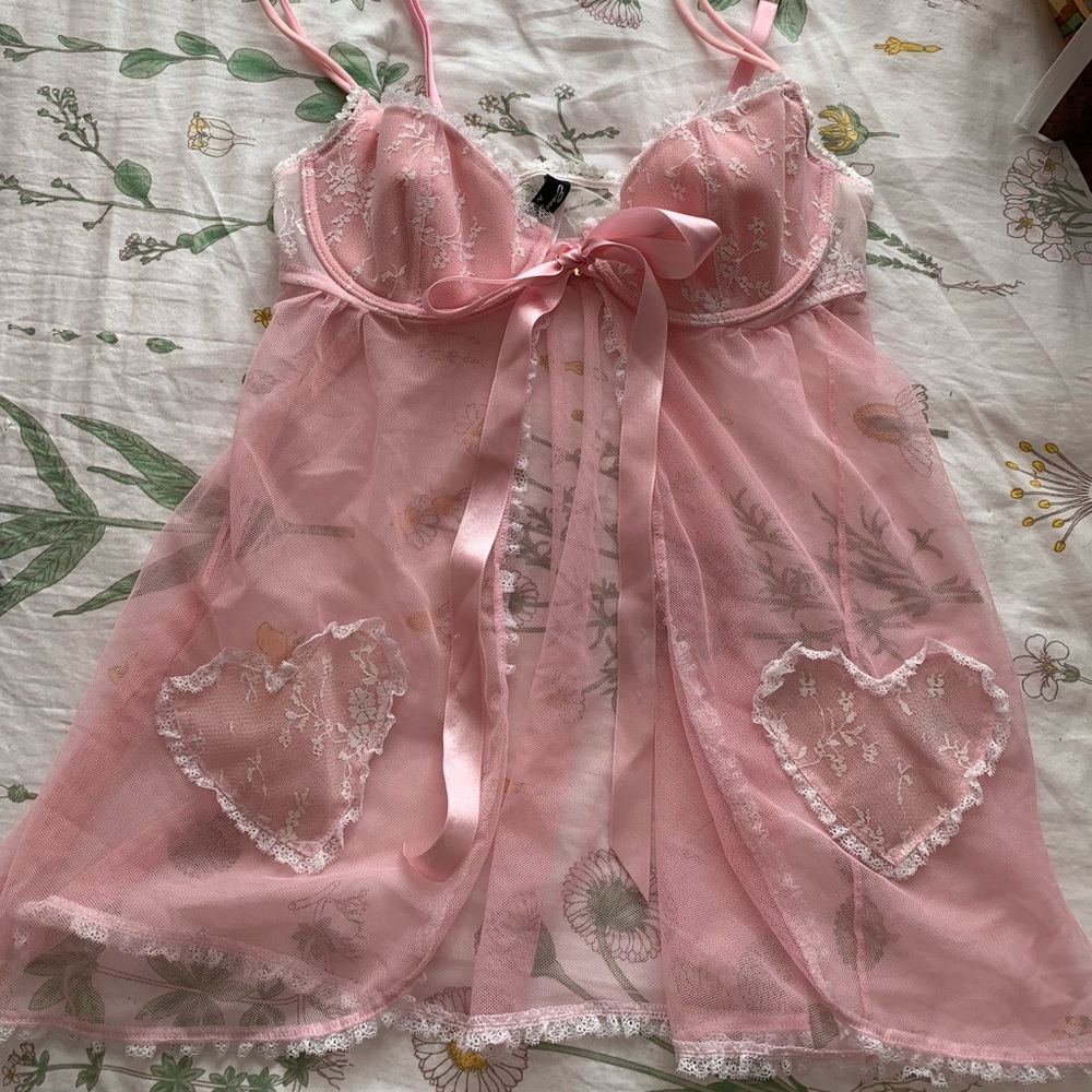 Pink babydoll lingerie